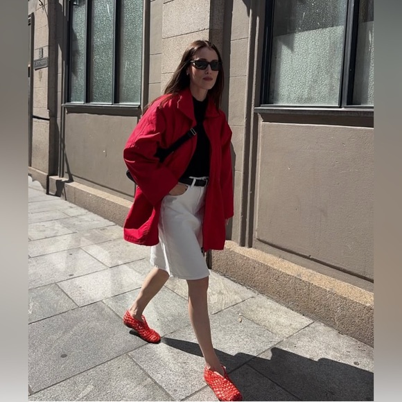 Women’s Red Jelly Mesh Flat Shoes Size 8 - Picture 15 of 15